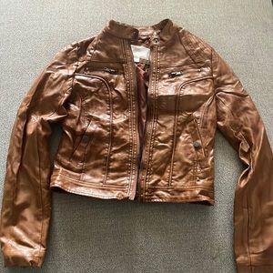 Light brown leather jacket